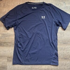 Under Armour Heatgear Navy Blue Men's Compression Short Sleeve T Shirt Size 4XL